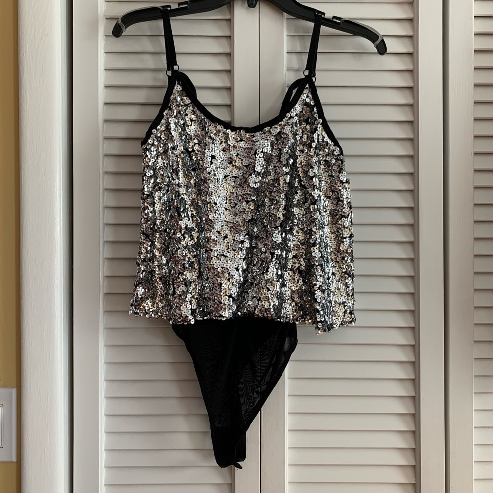 NWT Free People Last Dance Sequin Bodysuit
